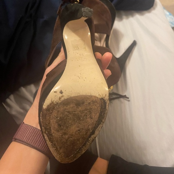 Miu Miu Dark Brown Strappy Heels - Picture 5 of 11